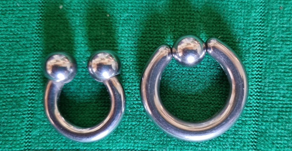 My balls got an upgrade, moved an mm up and heavier too #bodymods #piercedick #hafadaupgrade