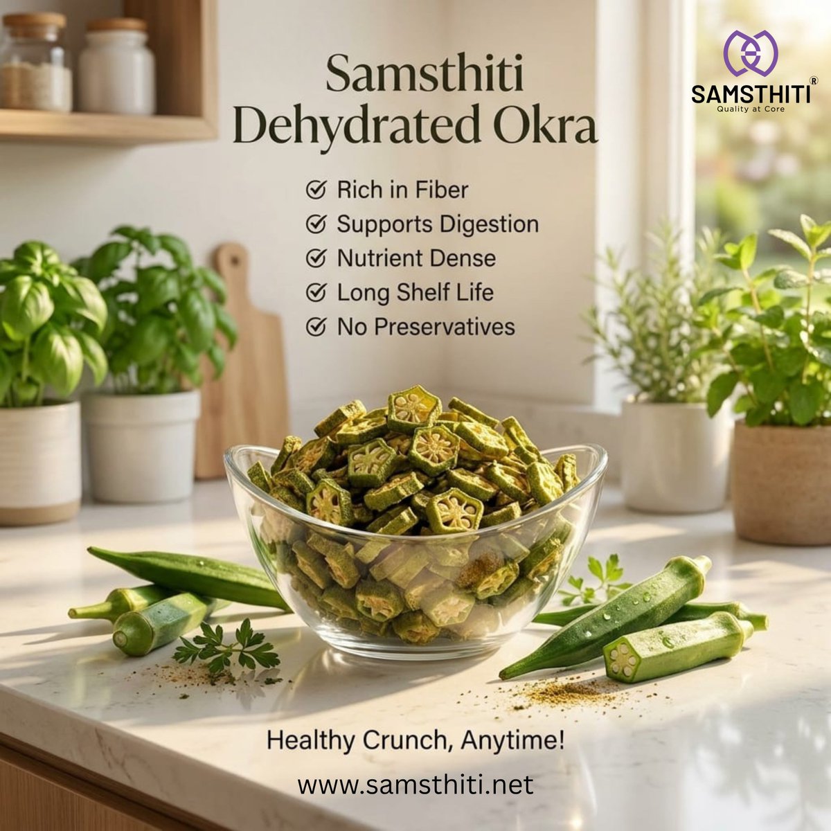 samsthititweet's tweet image. Snack smart 
Try Samsthiti Dehydrated Okra
Crunchy + Healthy 

DM to order
#HealthySnacks #Samsthiti #CleanEating #Wellness #SnackHealthy