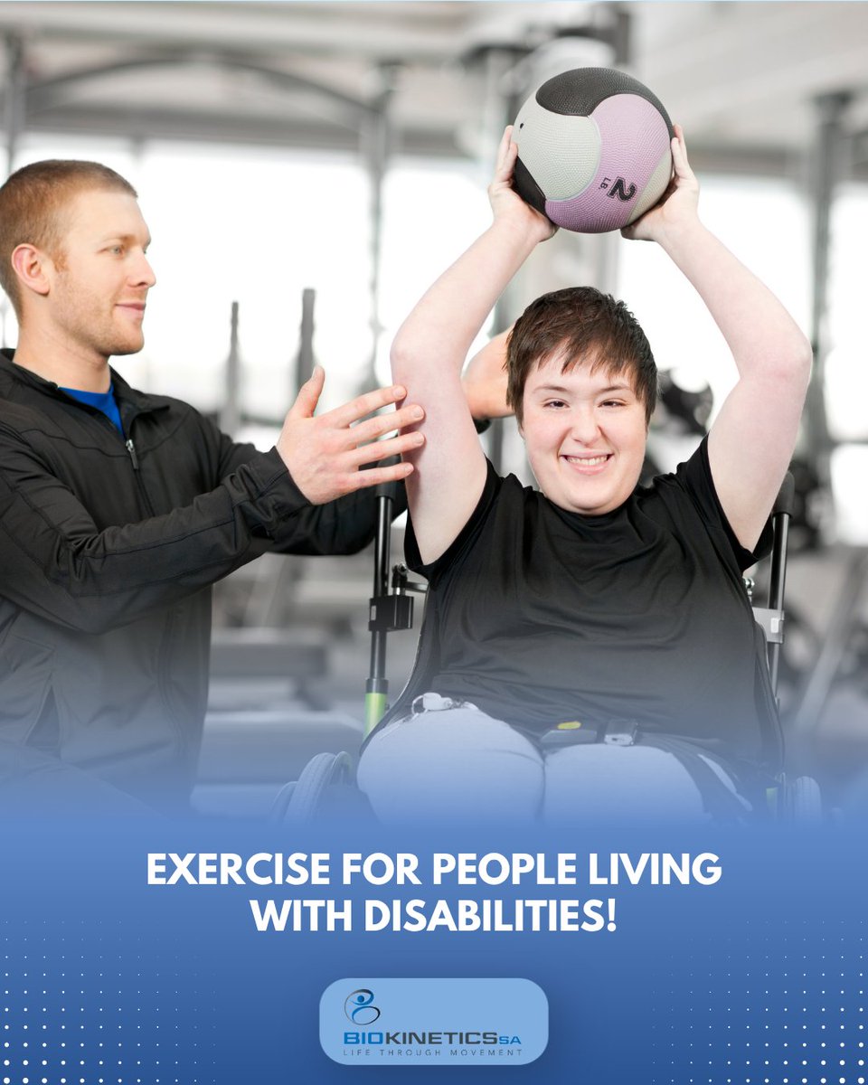 BiokineticsSA's tweet photo. Biokinetics supports people living with disabilities by creating exercise programs that are adapted to their specific abilities &amp; goals. Whether someone is living with an amputation, visual impairment or another physical challenge, movement can improve independence &amp; confidence! https://t.co/zOsBIDl1tk