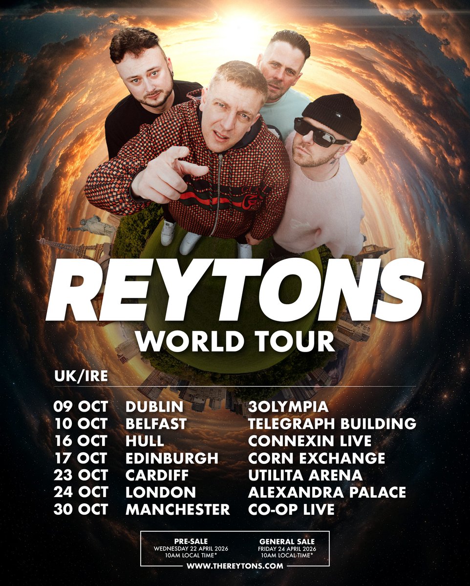 TicketmasterUK's tweet photo. The Reytons have announced their first world tour, including dates in Hull, Edinburgh, Cardiff, London &amp; Manchester.

🎟️Tickets on sale 10:00, Fri 24 Apr >> https://t.co/Mb7qaZToeM https://t.co/uqUBPZy7Ld