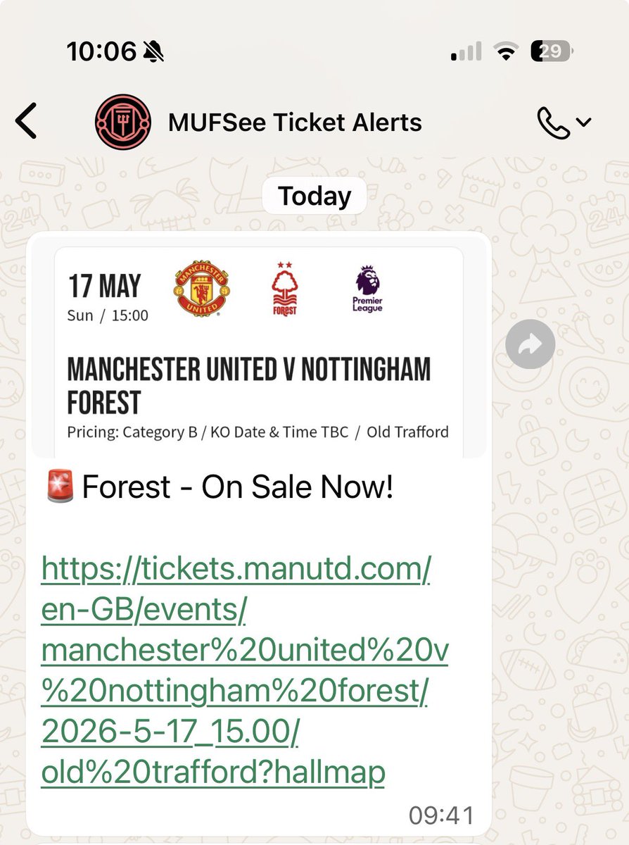 MUFC Ticket Alerts tweet media