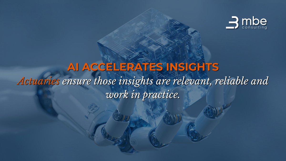 MBEIntl's tweet photo. At MBE Consulting, we combine advanced AI tools with deep actuarial insight to accelerate modelling, scenario analysis and reporting, ensuring outputs are not only accurate, but business-ready and actionable.

Technology accelerates insight. Actuaries ensure it delivers value. https://t.co/cpm2cZNI1S