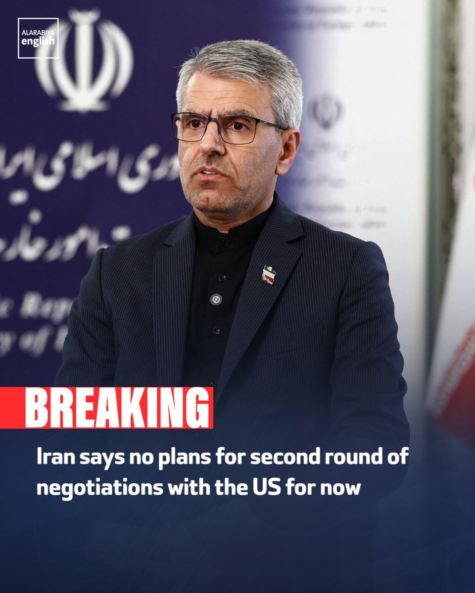 mdnahid1000's tweet photo. 🔴 BREAKING: Iran’s Foreign Ministry spokesperson Esmaeil Baghaei says there is no plan for a second round of negotiations with the US for now. https://t.co/W4JH4bClgz