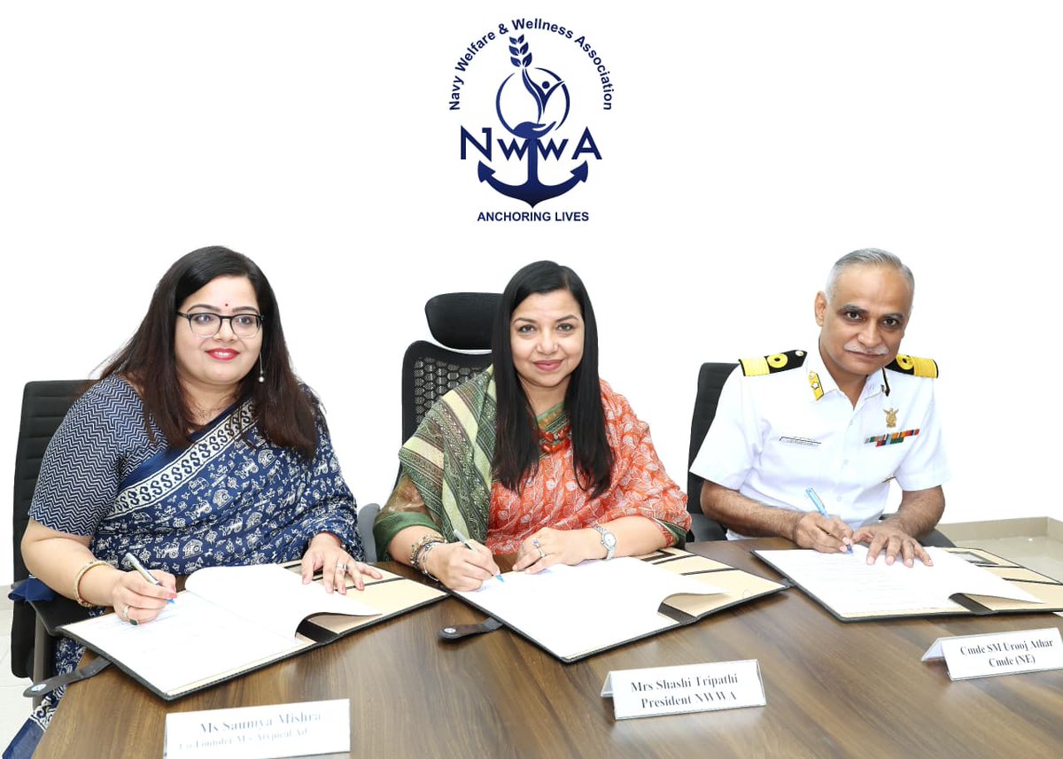 AtypicalAdv's tweet photo. We’ve signed an MoU with the Indian Navy and Navy Welfare and Wellness Association (NWWA) to create pathways for skill development, employment &amp; sustainable livelihoods for PwDs, extending support to Sankalp Schools (an inclusive space for children from naval families.) https://t.co/ewZi3D1uj1