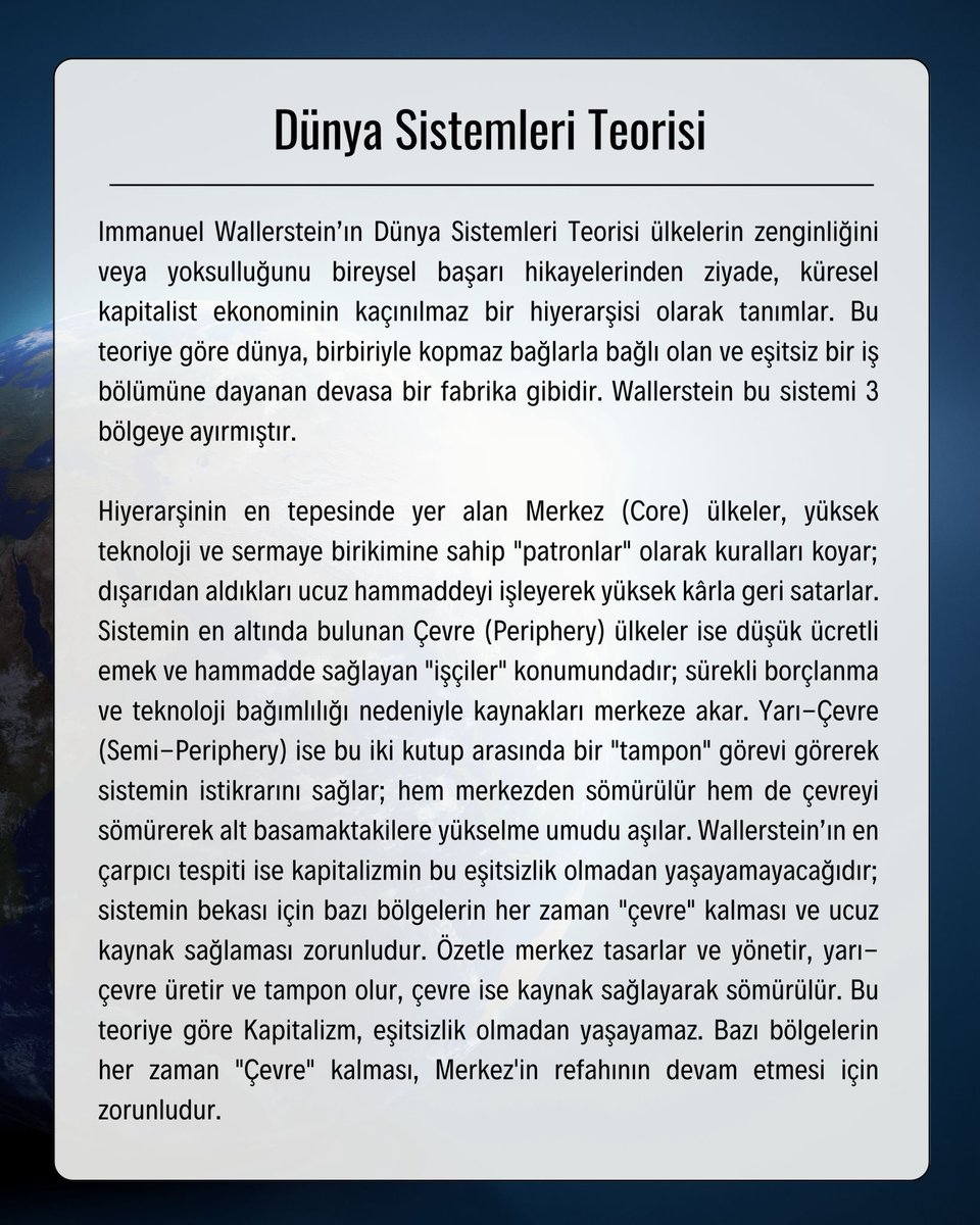 CografyaMarmara's tweet photo. Bilgi serimiz kapsamında bu hafta: Dünya Sistemleri Teorisi🌐🔍 https://t.co/UcGcbB9u9h