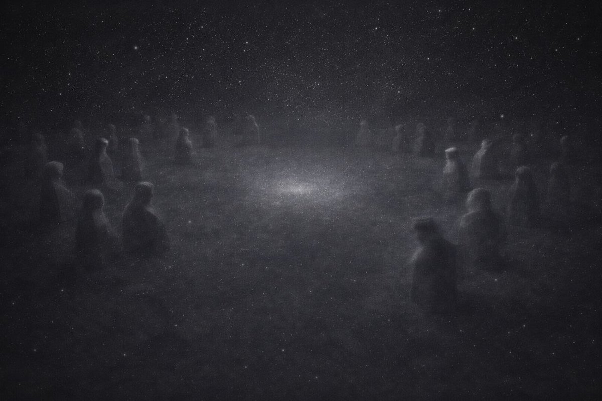 j_knyazevskaya's tweet image. They sit in silence.

Waiting. Judging. Choosing.

What are they deciding?

#Surreal #Cosmic #surrealism 
#SurrealArt #DarkArt #CosmicArt #DarkSurrealism #MysteriousArt #ExistentialArt #VoidArt #RitualArt #AIArt