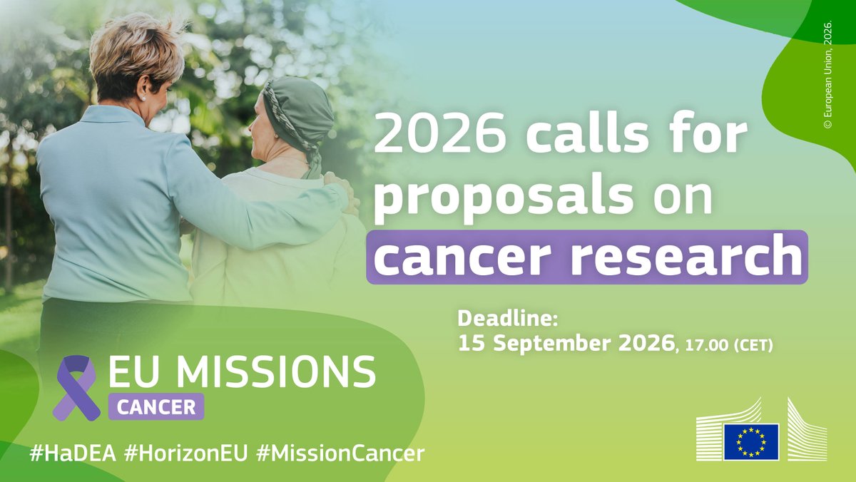 EU_HaDEA's tweet image. Together, we can beat cancer. 🎗️

Check out the currently open #HorizonEU calls for proposals to help advance health research supporting the EU #MissionCancer.

🗓️ Deadline to apply is 15 September, 17:00 (CEST).

🔗: hadea.ec.europa.eu/calls-proposal…