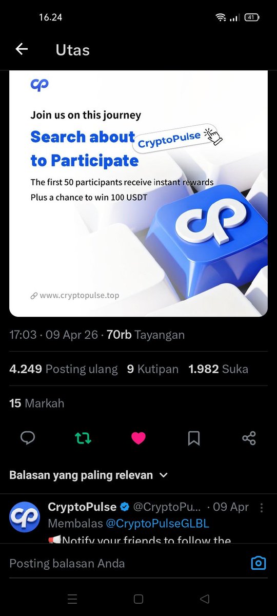 ariabhiroch's tweet photo. @DrPanteo @CryptoPulseGLBL @Airdrop_NewCoin https://t.co/csYgiwmvSg