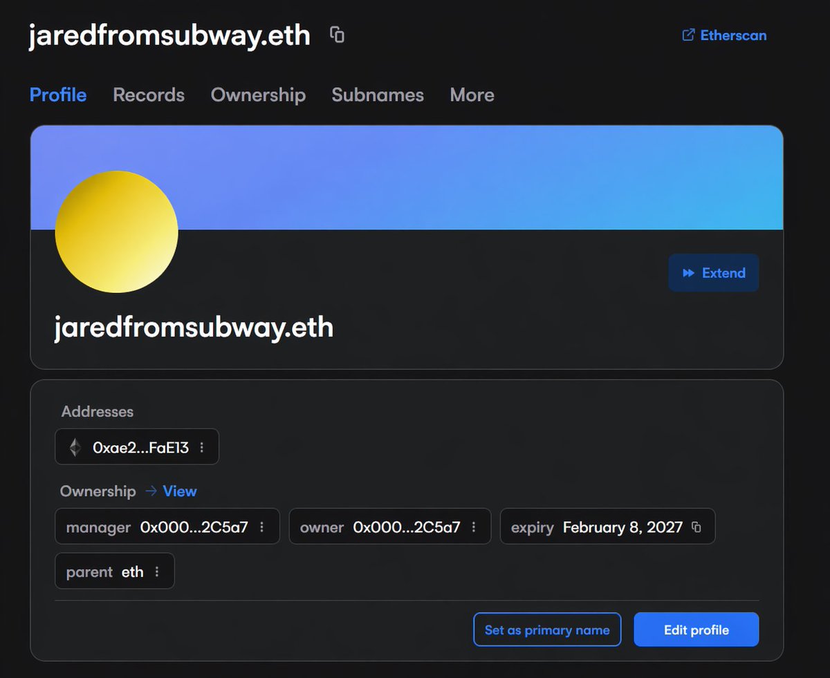 Unc Buterin (Jaredfromsubway) tweet media