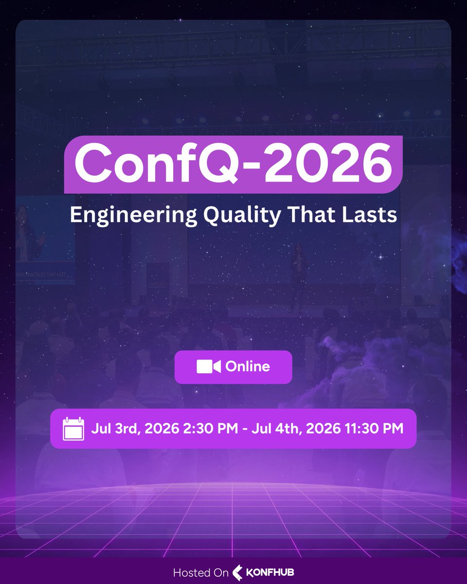 Engineering quality isn’t just built—it’s designed, tested, and perfected. ⚙️✨

ConfQ 2026 brings together global quality leaders, innovators, and engineers to explore what it truly takes to build systems that last. From cutting-edge practices to real-world insights.