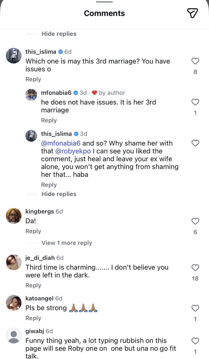 For some reason, I visited his post announcing his marriage crisis on Instagram, and what I saw was striking.

Aside from a few reasonable ones, a majority of the women in the comment attacked him for adding that his wife “has been in 3 marriages,” and for exposing that she
