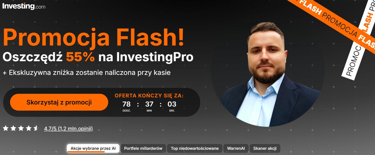 marcinpodlacki's tweet image. PROMOCJA NA INVESTING RUSZYŁA! -70%!!!
KLIKNIJ TUTAJ: pl.investing.com/pro/pricing/pa…
RAZEM 70% (55% + 15%) ZNIŻKI! TYLKO 3 DNI!
25,49 PLN / MC / INVESTING PRO
63,74 PLN / MC / INVESTING PRO+
@InvestingPoland #akcje #gpw #wig #wig20 #fintwitt #reklama