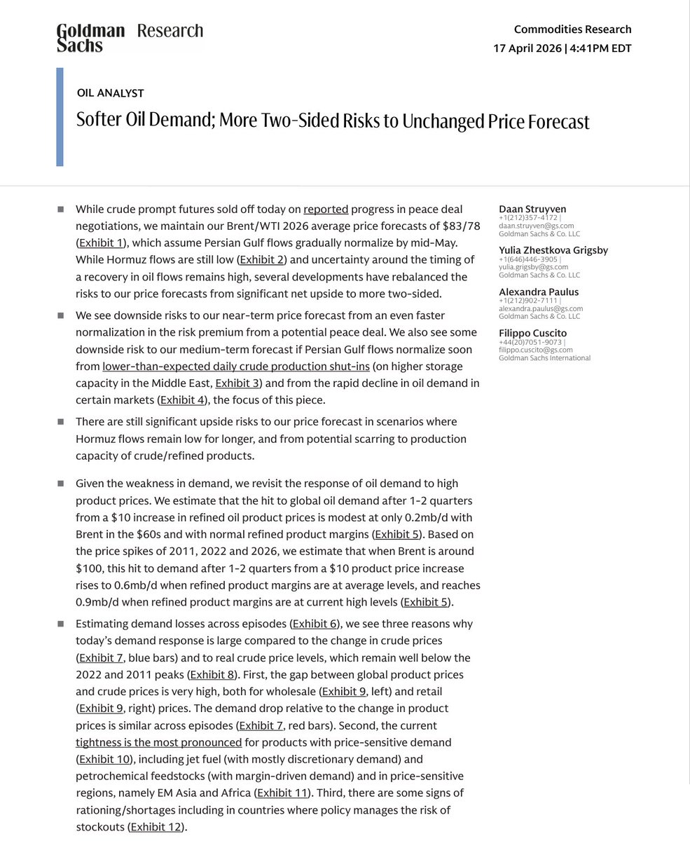 CRUDEOIL231's tweet image. Goldman on oil

#oott #iran