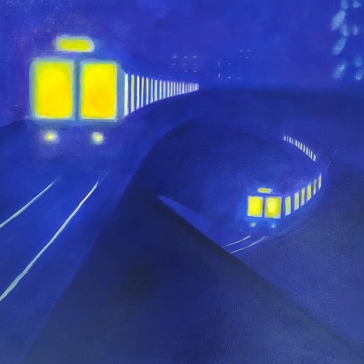 近所の駅はこうやって立体交差になってて特急と普通電車がかち合わないようになってるみたいです