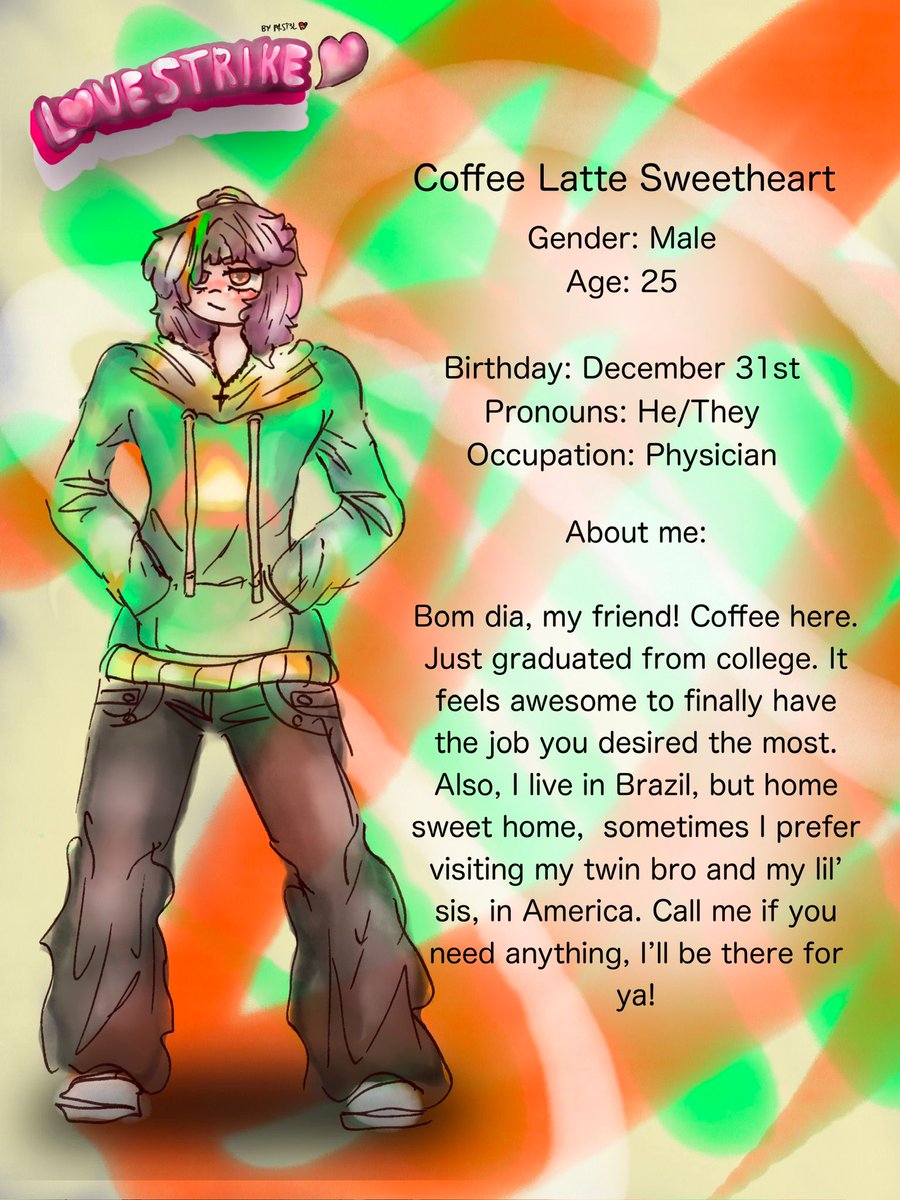 p4st3lp4st3l's tweet image. Coffee's character sheet #digitalart #visualart #originalcharacter #originalart
