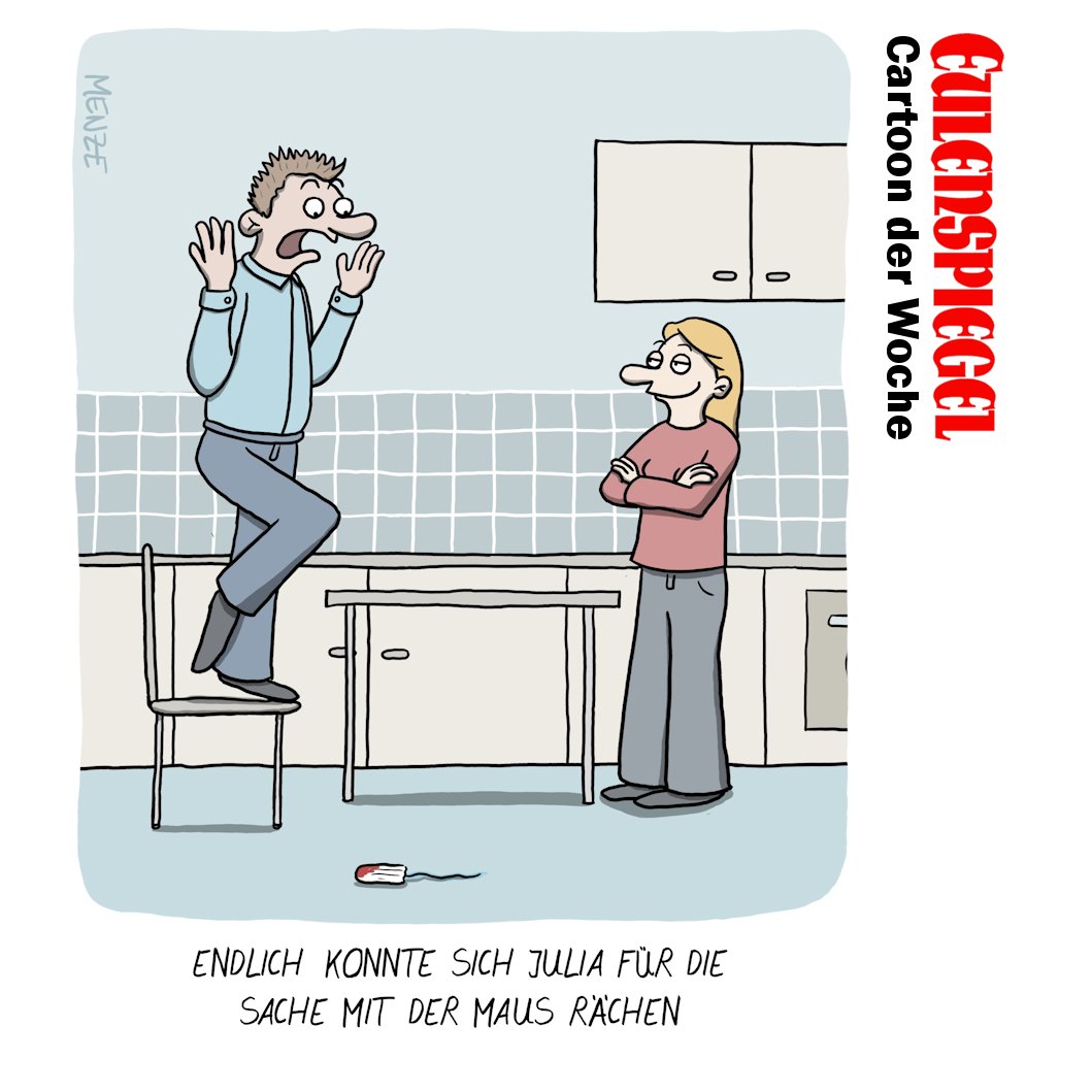 Zum Start in die neue Woche: EULENSPIEGELs Cartoon der Woche von Nadia Menze: eulenspiegel-zeitschrift.de/2026/04/cartoo…

#Cartoon #Rache #Satire #Spaß #Humor #Satiremagazin