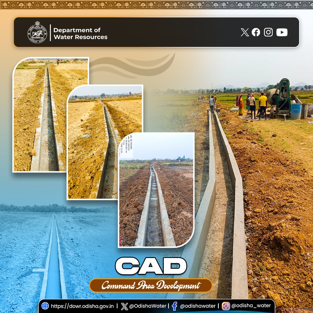 OdishaWater's tweet image. Construction of #FieldChannel at Sandaposi, Gondia Block of #DhenkanalDistrict, has been completed. 330 m of RCC-lined channel and 6 hydraulic structures, ensuring assured irrigation to 12.976 hectares of #agricultural land. Executed by Chandrasekhar #PaniPanchayat under the