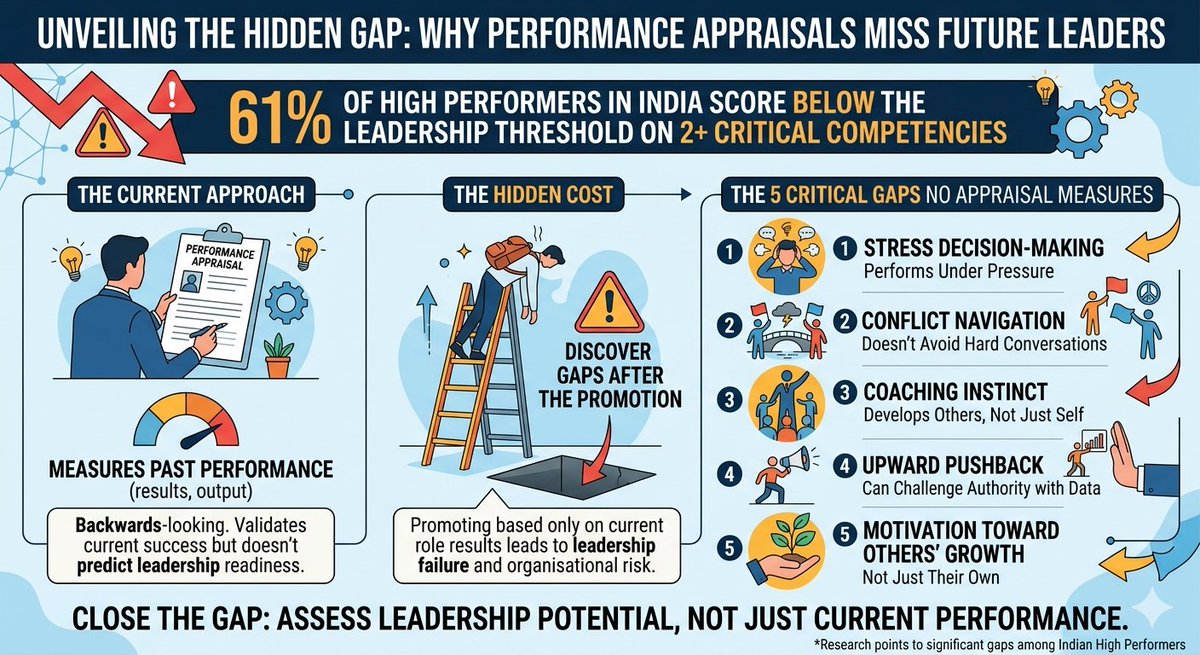 GapsToGrowth's tweet image. '61% of high performers in India score below the leadership threshold on at least 2 critical competencies.'
#IndiaHR #TalentManagement #HRData