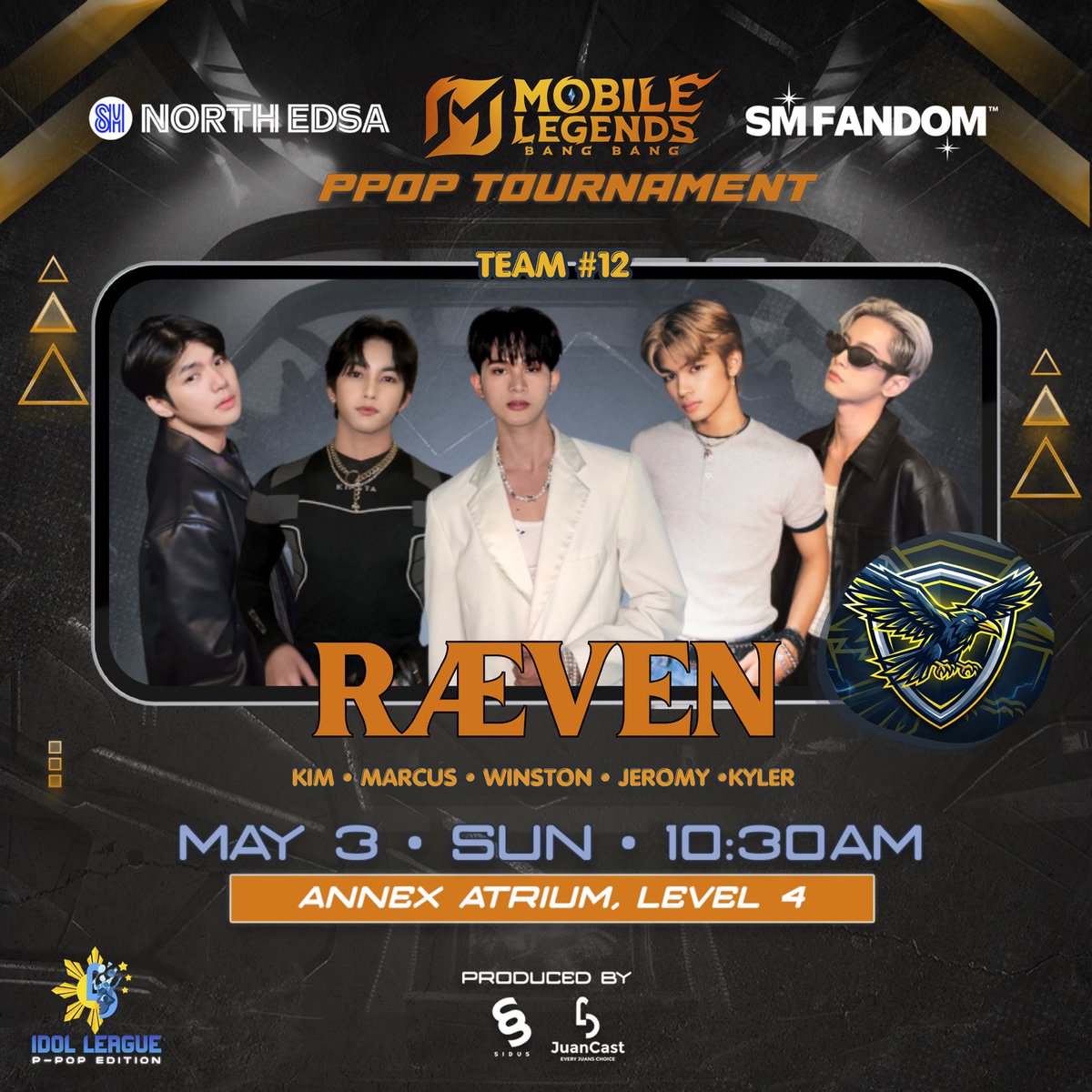 𝐓𝐇𝐄 𝐁𝐀𝐓𝐓𝐋𝐄 𝐁𝐄𝐆𝐈𝐍𝐒 AS WE RELEASE THE 𝐓𝐄𝐀𝐌 𝟏𝟐!  🥁

IINTRODUCING 𝐓𝐄𝐀𝐌 𝐑Æ𝐕𝐄𝐍 - 𝘒𝘐𝘔, 𝘔𝘈𝘙𝘊𝘜𝘚, 𝘞𝘐𝘕𝘚𝘛𝘖𝘕, 𝘑𝘌𝘙𝘖𝘔𝘠 and 𝘒𝘠𝘓𝘌𝘙!

Ang tanong ng 𝐓𝐄𝐀𝐌 𝐑Æ𝐕𝐄𝐍: ready na ba kayo sa isang fun pero intense na laban ⁉️ Dahil sa arena na
