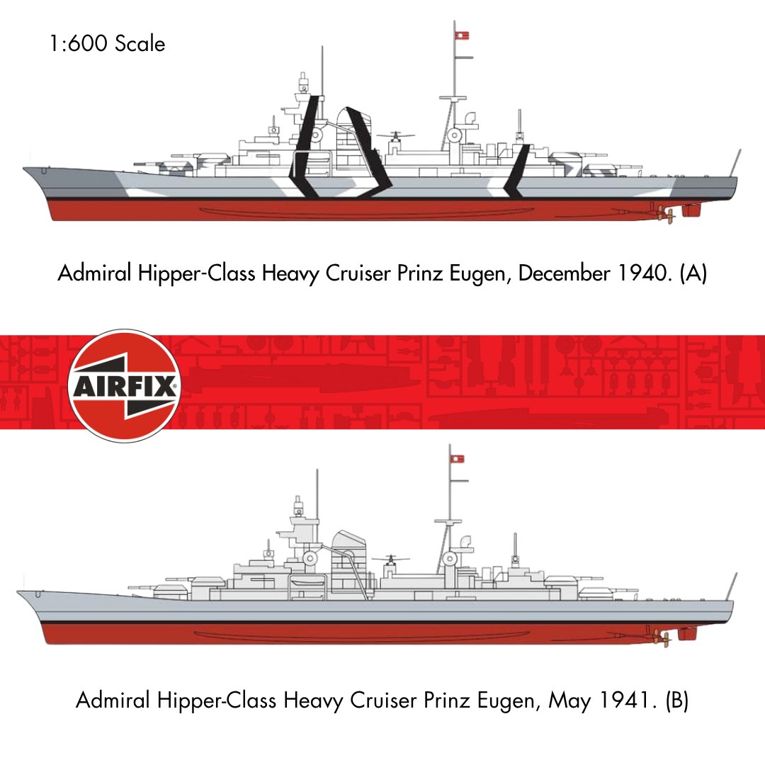 Airfix's tweet image. Choose your Prinz Eugen scheme!

Which of these vessel liveries would you choose?

Shop now: ow.ly/hlRH50YJBPz 👈

#Airfix #ScaleModelling #ScaleModels #PrinzEugen