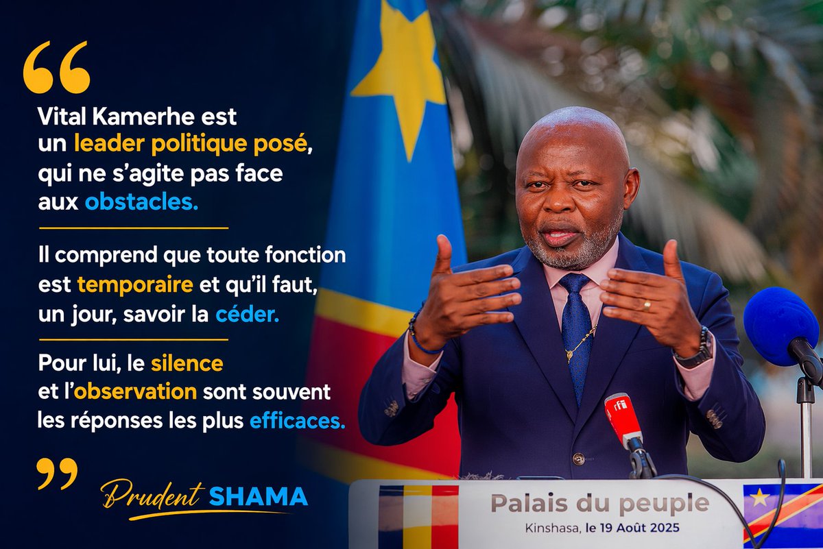 kirimwami51229's tweet image. #VitalKamerhe est un leader pô apart, qui ne s’agite pas face aux #obstacles. Il comprend que tte #fonction est temporaire et qu’il faut, un jour, savoir la céder. Pr lui, le silence et l’observation sont souvent les réponses les plus efficaces.
#BillyKambale 
Hon #NafisaRamazani