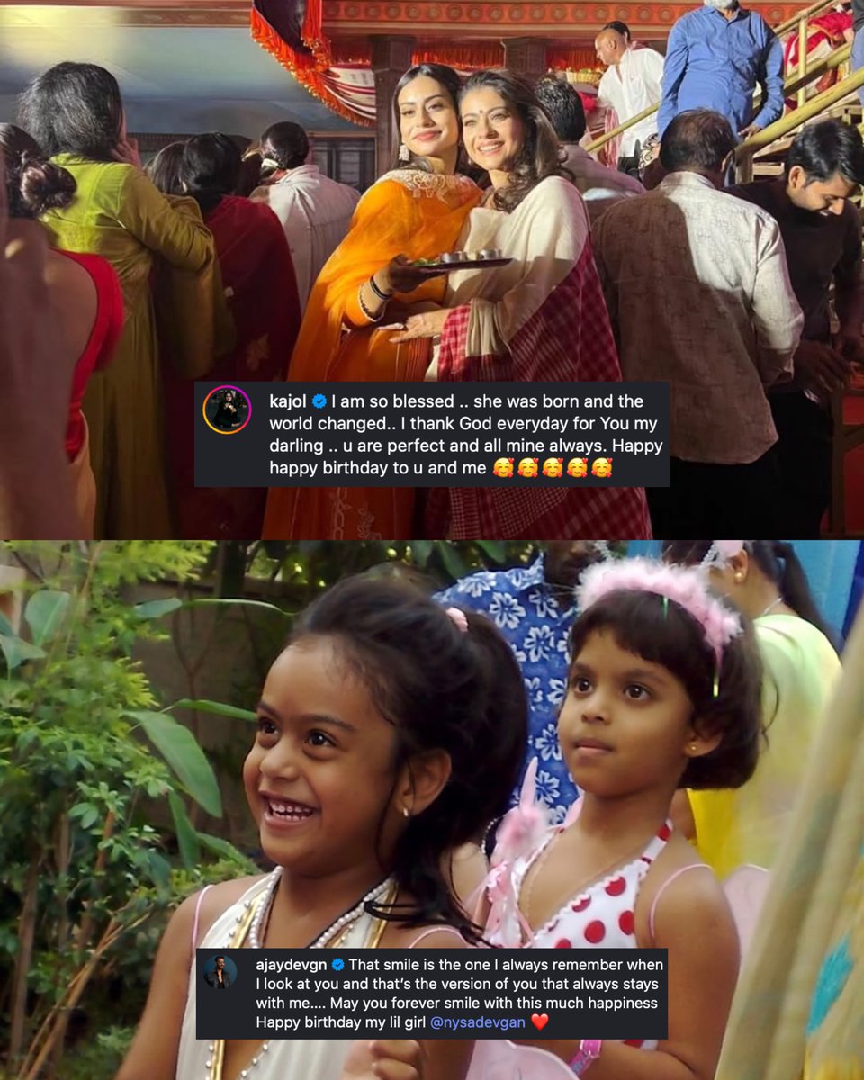 IIFA's tweet image. Kajol and Ajay Devgn drop the sweetest birthday notes for Nysa Devgn ❤️

#IIFA #Bollywood #Kajol #AjayDevgn