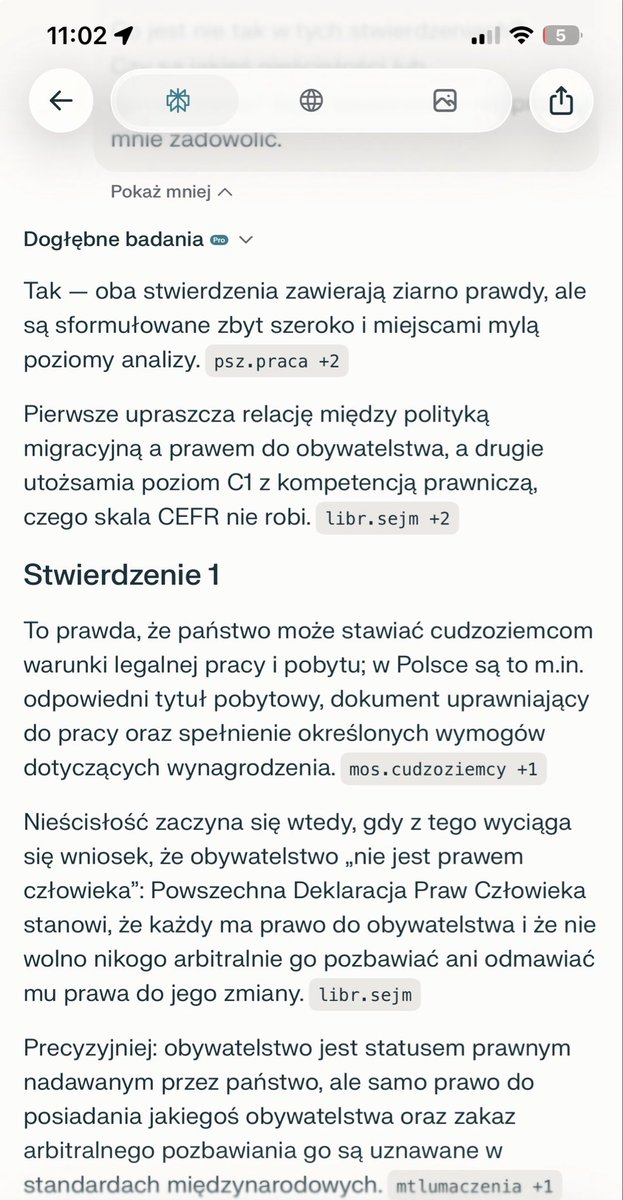MUSICAHT's tweet photo. O, teraz rozumiesz o co chodzi 🫠 

Tylko warunek C1 nie jest standardem w UE, bo standardem bardziej jest to, co używa się powszechnie -> lecz jest bardziej niepopularna opcja niż standard.

No i plus odpowiedzi innych modeli (ChatGPT 5.4 Thinking i Claude Sonnet Thinking 4.6)

Gdyby pan @MoMbaJ127660 był człowiekiem dociekliwego umysłu, a nie aroganckim trollem, to zrozumiałby pan, co w go wyrazach razi uszy.

@rzegrzxg