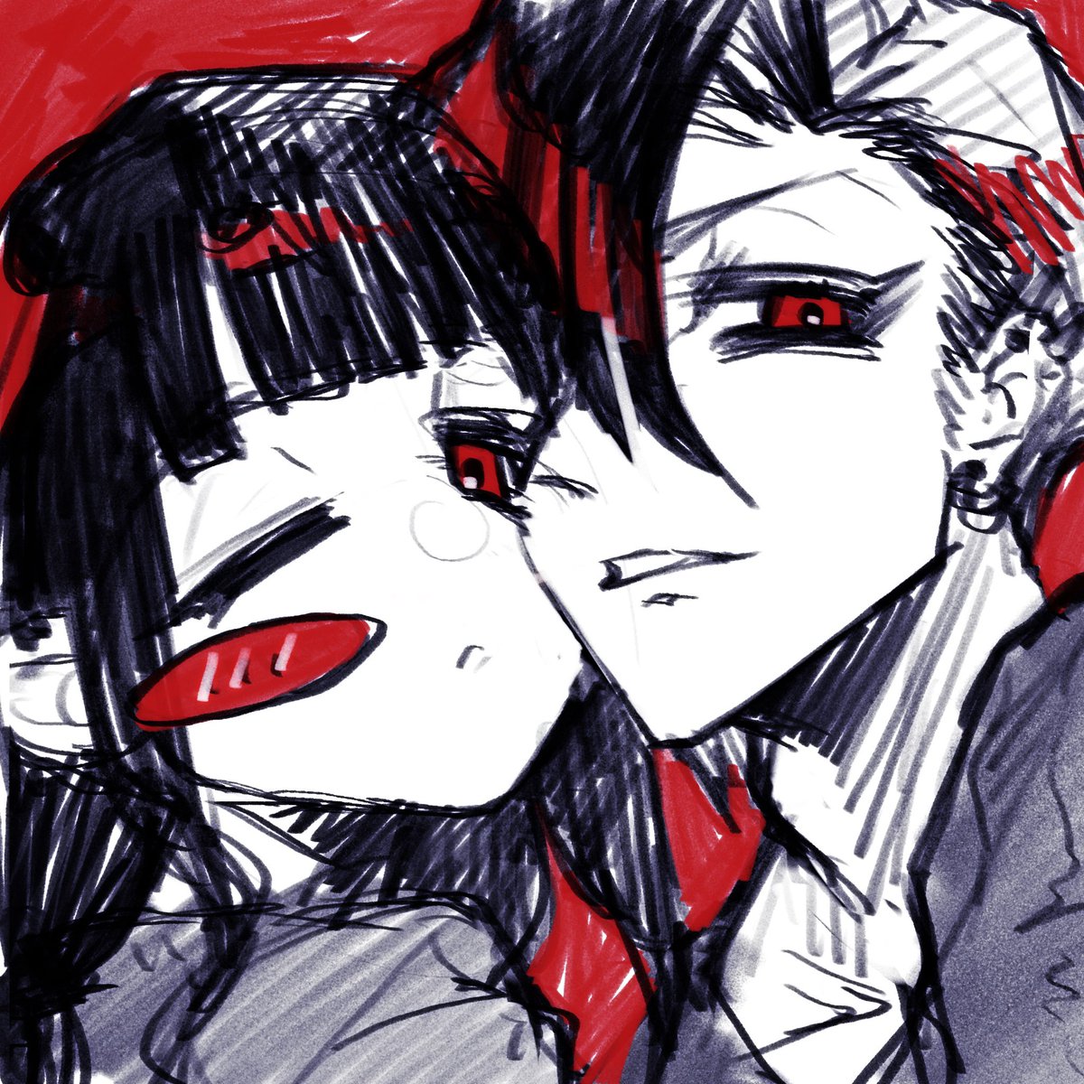 nmmm407's tweet photo. 友人のOC 双子兄妹 https://t.co/gXPBzRZyEA