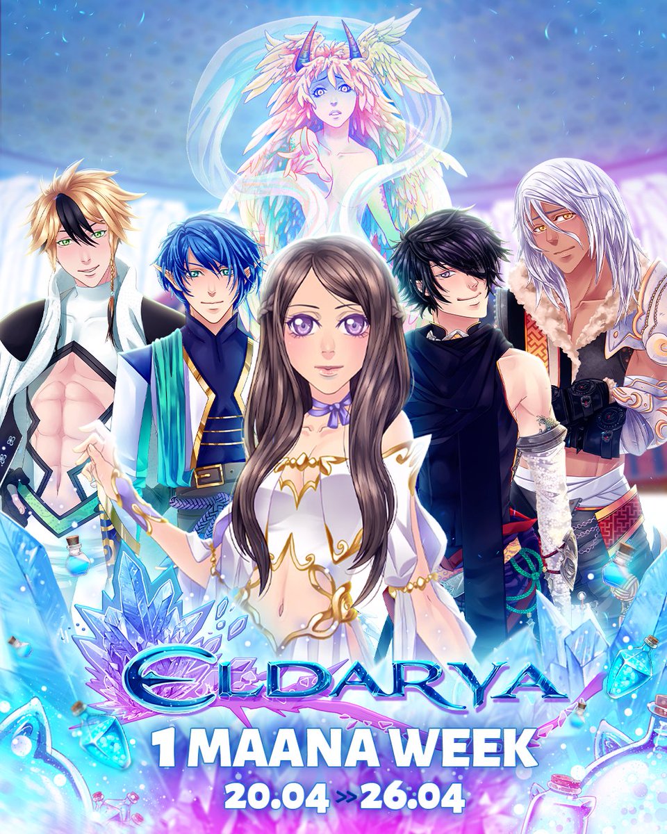 Eldarya_English's tweet photo. The 1 Maana Week has begun on Eldarya! ���

⏱️ From April 20 to 26, all your dialogues cost 1 Maana instead of 2!

Take advantage of this week to explore the fantastic world of Eldarya! ✨ https://t.co/vdWiE8JxrT
