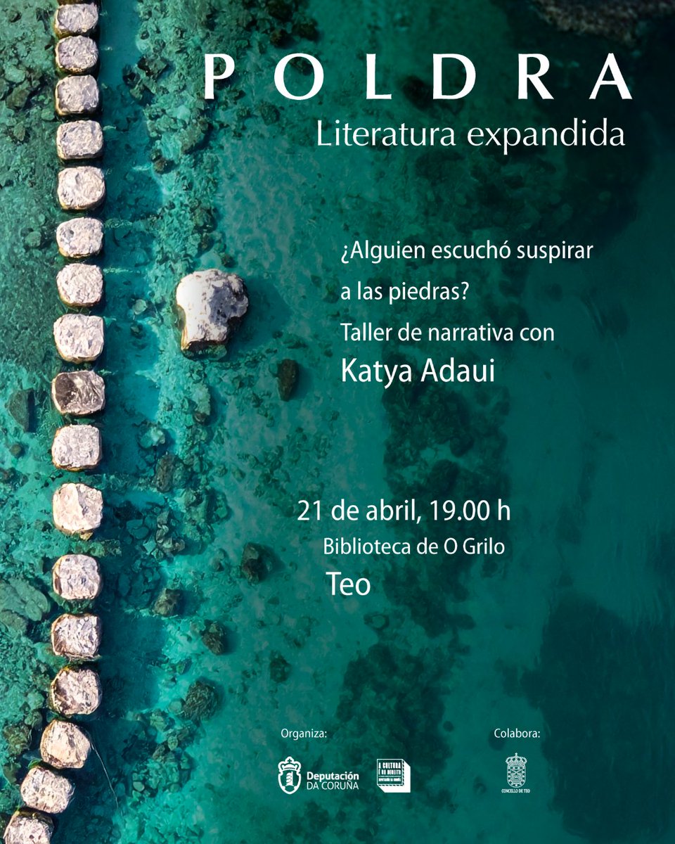 bibliosteo's tweet photo. 𝐀𝐥𝐠𝐮𝐞́𝐧 𝐞𝐬𝐜𝐨𝐢𝐭𝐨𝐮 𝐬𝐮𝐬𝐩𝐢𝐫𝐚𝐫 𝐚́𝐬 𝐩𝐞���𝐫𝐚𝐬?@katyaadaui propón un obradoiro para traballar o proceso narrativo.Programa POLDRA.Literatura expandida da Deputación da Coruña @DACCultura  
#POLDRA #CulturaGalega #Teo #DeputaciónDaCoruña https://t.co/cCsXcxgvXA