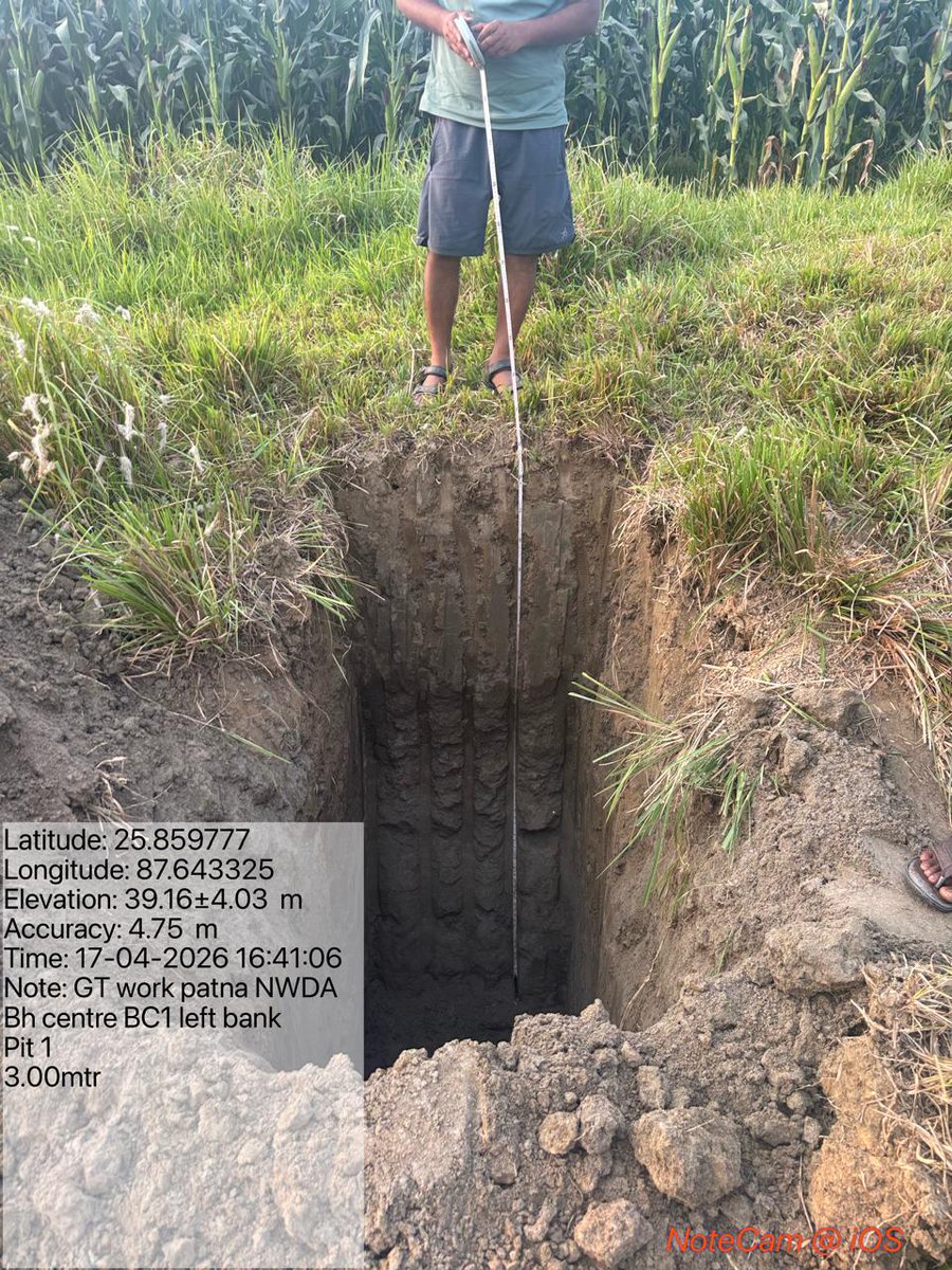 NWDA_MOWR's tweet image. Trial pit excavation along Branch canal-1 works  of Kosi-Mechi Intra-State Link Project (Phase-2)

#Kosimechilink #Savewater #incredibleindia #Watersave #Riversofindia #Waterwisdom