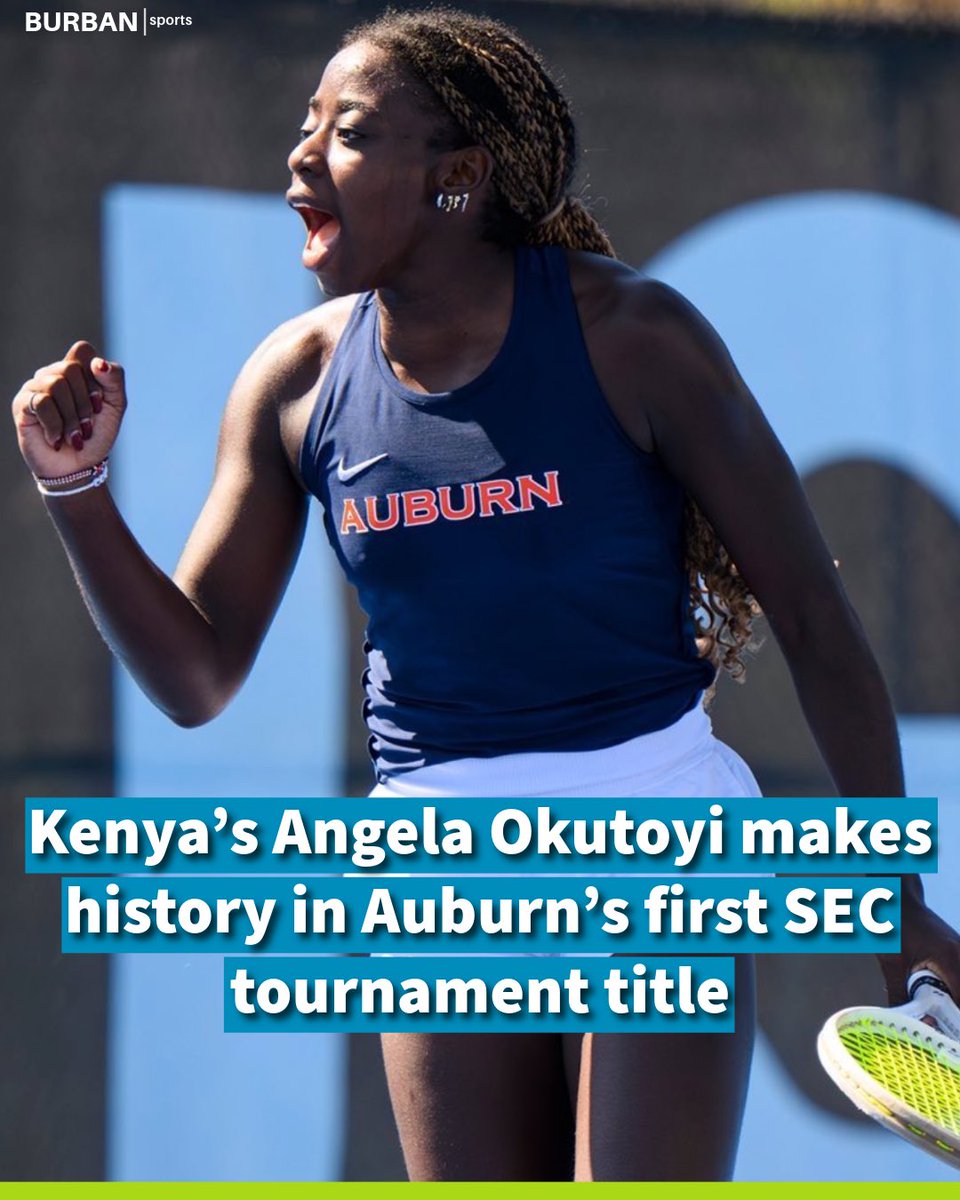 BurbanSportsKE's tweet image. Kenya’s Angela Okutoyi has made history as Auburn claimed their first SEC tournament title.

Auburn duo of Okutoyi and Merna Refaat helped clinch the doubles point before the Kenyan won her singles match to help with the victory.

#SECTournament
#Tennis
#Okutoyi
#Kenya