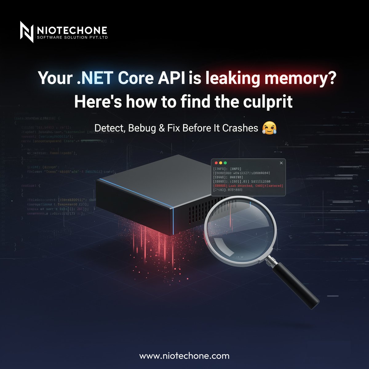 niotechonetrend's tweet image. Your .NET Core API is leaking memory? Here's how to find the culprit

Not traffic — a leak.Most devs check code.
Smart devs check:

✔️ Unreleased objects
✔️ Long-lived services
✔️ Wrong DI scopes

👉 Find it before production breaks

#dotnet #webapi #debugging #niotechone