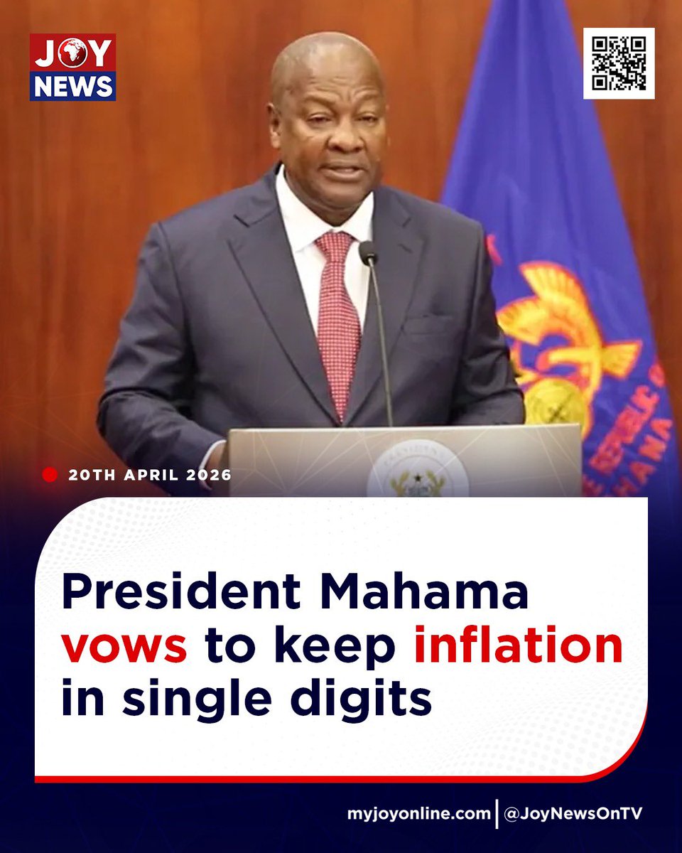 Joy997FM's tweet image. President Mahama vows to keep inflation in single digits

Follow our WhatsApp channel for all the breaking stories: tinyurl.com/JoyNews-WhatsA…

#JoyNews #Viral #Explorepage #Ghana #JoyFM #GhanaNews #Ghana #NewsUpdate #Africa #GhPolitics #News #AfricaNews #CurrentAffairs #Vlog