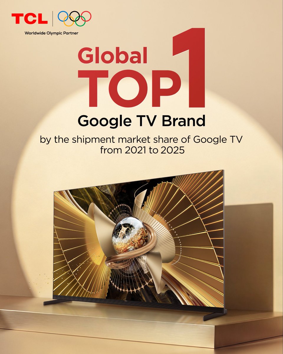 tcl_india's tweet image. The world’s choice for smarter viewing.
Global No.1 in Google TV.

#GlobalNo1 #TCLIndia #GoogleTV #NextGenTV #SmartLiving

(Google TV TCL, smart TV innovation, global leader TV brand, seamless streaming, TCL india)