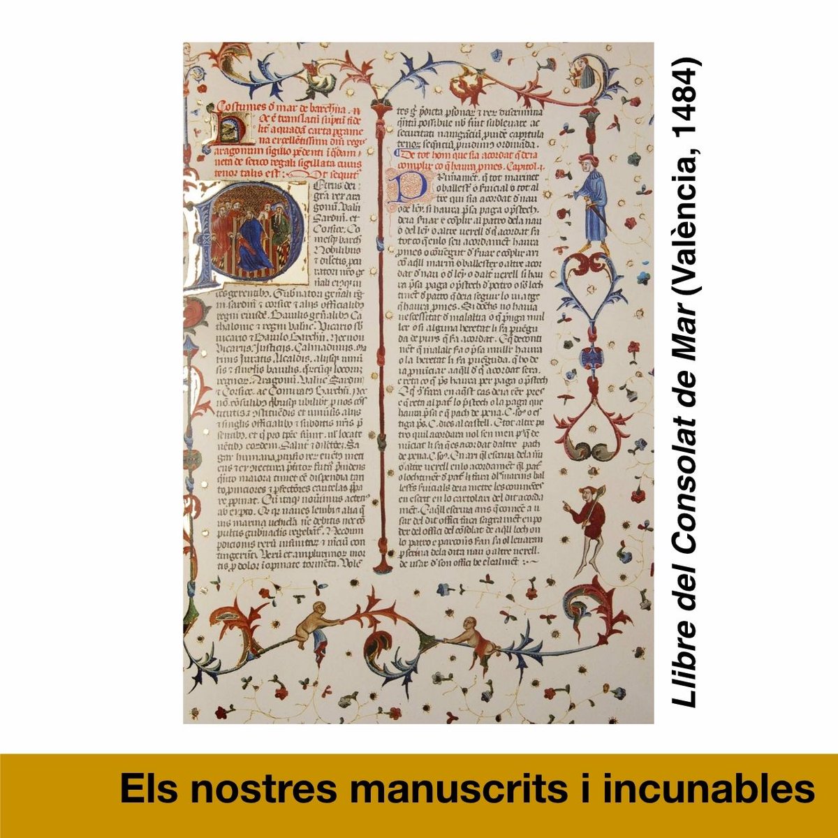 QuimTorraiPla's tweet photo. Dos dels exemplars més antics que es conserven del 'Llibre del Consolat de Mar' (València, 1484) són a la Biblioteca de Catalunya i a la Biblioteca de la Universitat de València. Per celebrar #SantJordi compartim alguns manuscrits i incunables del nostre patrimoni bibliogràfic. https://t.co/GOdq94y8GB