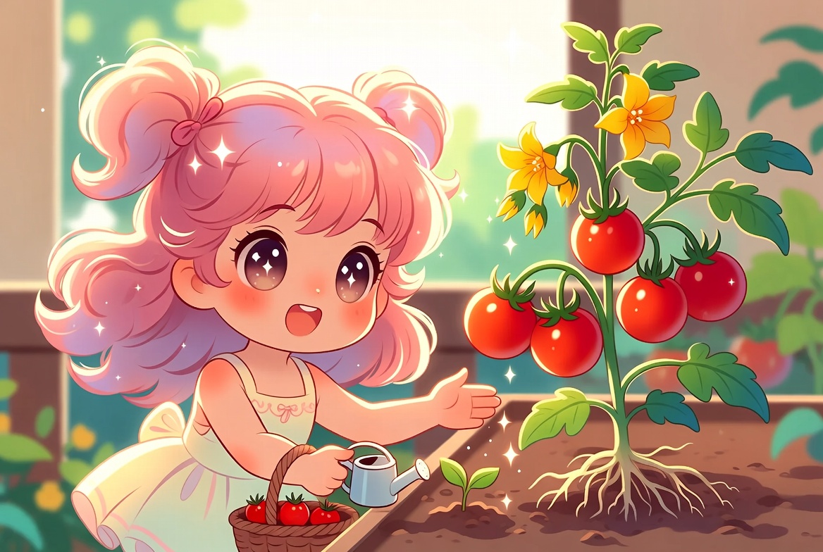 esncx's tweet photo. ミニトマト育てて赤い実のワクワク🍅

苗をそっと植えてみよう🌱
土にぎゅっと根が広がるよ🌿

水やりぽたぽた元気チャージ💧
ぐんぐん育って花が咲くよ🌼

ころころ赤い実ができるよ🍅
おうちで収穫たのしいね😊

#家庭菜園 #ミニトマト #栽培

https://t.co/smKcE24YRY https://t.co/iVCbDCfdIN
