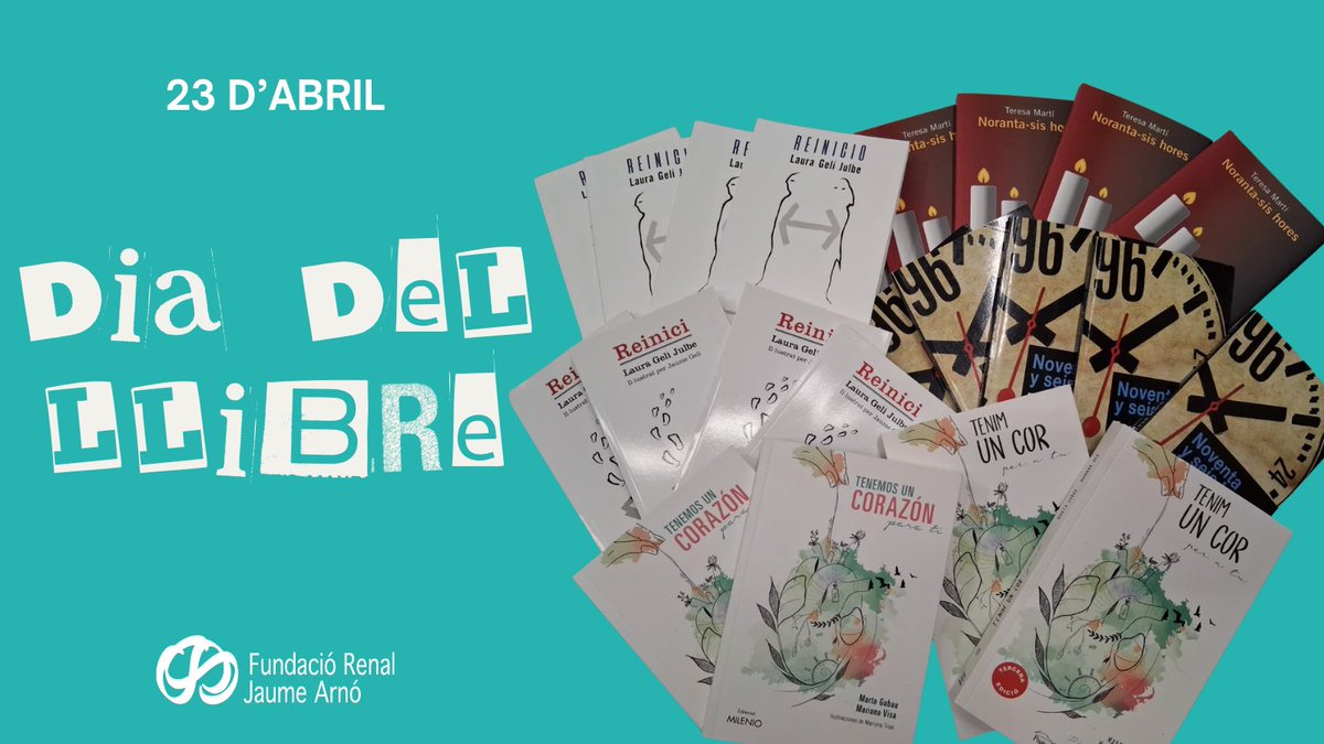FundacioJArno's tweet photo. 📚✨ Aquest #DiadelLlibre, regala vida!
❤️ Reinici (15 €)
💙 Tenim un cor per a tu (20 €)
💚 96 hores (16 €)
Tres històries solidàries sobre la donació d’òrgans. Disponibles a la Fundació .
🎁 Llibres que emocionen… i ajuden a salvar vides.

#RegalSolidari #SantJordi https://t.co/YHbHhLvTcX