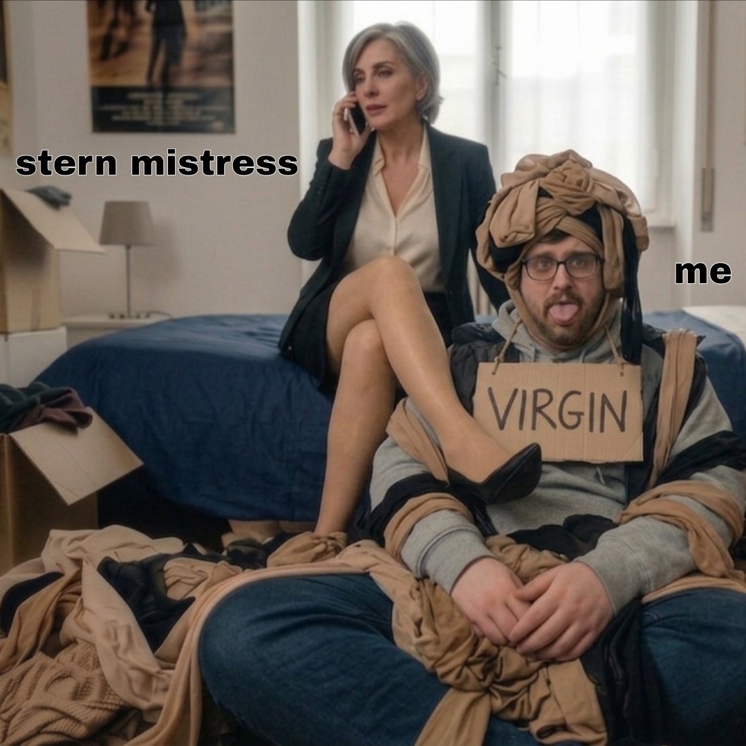 VirginLocked04's tweet image. I was punished 🥴🥵 #virgin #mistress #goddess #mommy #nylonfetısh #humiliation #femdom #funny