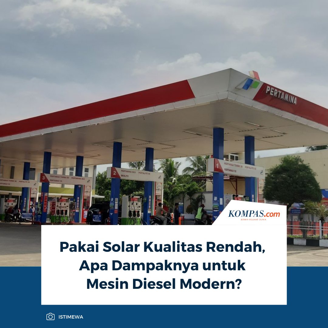 kompascom's tweet image. Kenaikan harga BBM nonsubsidi membuat pemilik kendaraan diesel mencari alternatif lebih terjangkau, termasuk beralih ke solar dengan kualitas lebih rendah.

Baca Selengkapnya 👇🏻
otomotif.kompas.com/read/2026/04/2…

~NA #BBMNaik #Diesel #Solar
