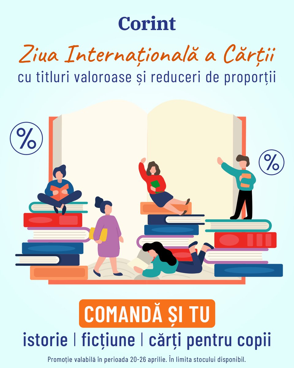 Corint_Logistic's tweet photo. 📷 Sărbătorește Ziua Internațională a Cărții și a Drepturilor de Autor cu daruri literare așa cum vrei, cu reduceri de 30% la cărți premiate, ecranizate și ediții sprayed edges!
📷 Cărțile sunt adevărate „odăi ale sufletului” care te poartă către noi orizonturi de înțelegere! https://t.co/lRmEkF0Grc
