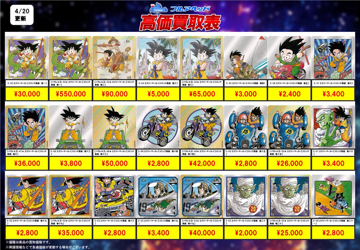 🐉ドラゴンボールフュージョンワールド🐉 ✨買取表更新しました