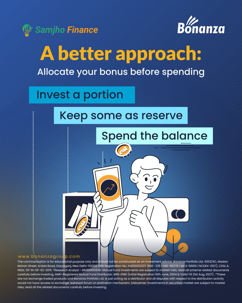 bonanzapltd's tweet image. Bonus aaya. Plan kya banaya? 💰

For most, it’s a one-time income that becomes a one-time expense.

But a small shift can change that.

Allocate before you spend—
Invest. Reserve. Enjoy. 📊

#Financial #Planning #Bonus #bonanza #investingtips101