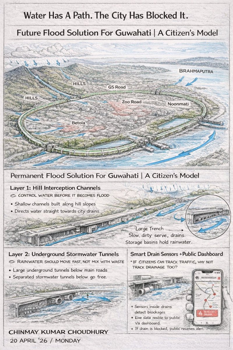 connectCKC's tweet photo. 🚨 Guwahati Needs Solutions 🚨
Flooding isn’t just natural, it’s a design failure. If we can track traffic live, why not drainage? Time to focus on solutions, not complaints.
Change starts with aware citizens.
@PMOIndia
@CMOfficeAssam @narendramodi @AmitShah https://t.co/BpmIqNkCqu
