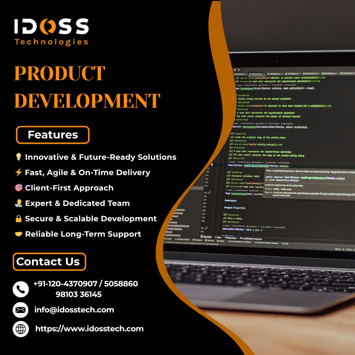 Idosstech's tweet image. Future-Ready Product Development with IDOSS Technologies

#ProductDevelopment #SoftwareDevelopment #TechSolutions #StartupGrowth #DigitalTransformation