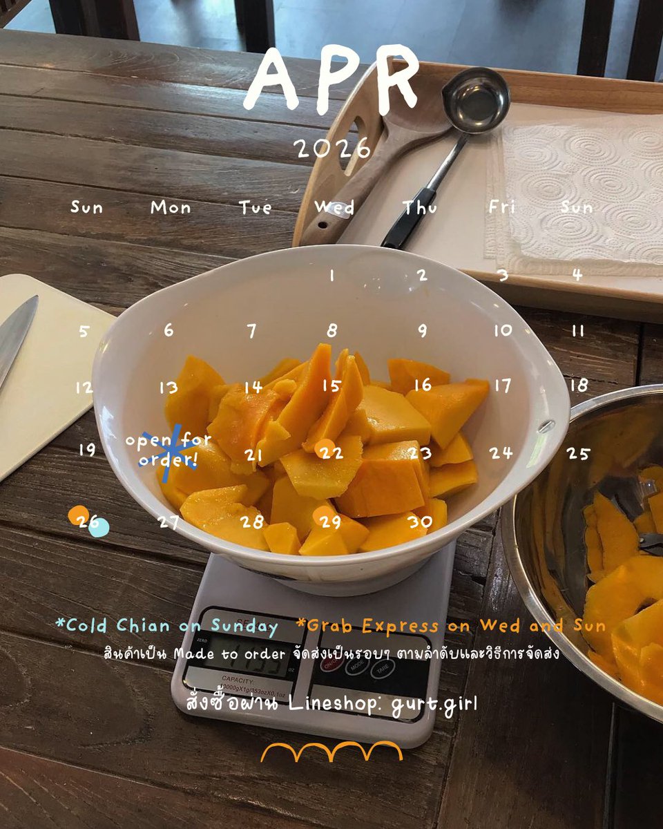 GurtGirl's tweet photo. Taste the summer! ☀️

รอบเล็กๆ สำหรับเดือนนี้มาแล้วค่ะ 
พร้อมรสใหม่ Passion Mango ✨

📌 กดสั่งซื้อวันนี้ เวลา 20.00 น.
 🛒 https://t.co/PsufGU6RET (จิ้มไบโอ)

รอบจัดส่ง
🛵 grab express วันที่ 22, 26 และ 29 
🚛 cold chain วันที่ 26

อ่านต่อ 🔽 https://t.co/vBm3sLYxGS