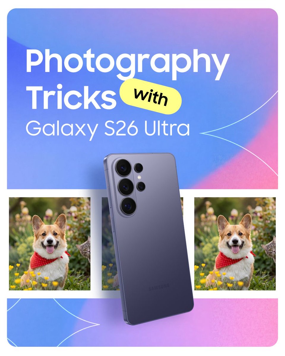 SamsungGulf's tweet image. Shoot it. Elevate it 📸✨
Reposition, resize, add depth.
Powered by Samsung AI Photo Assist 📱

#TipsandTricks #GalaxyAI #Samsung