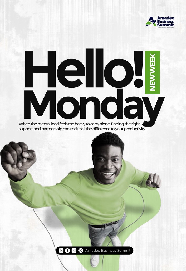 NEW WEEK.

You don’t have to carry it all alone.
The right support can transform your productivity.

Collaborate. Grow. Thrive.

#NewWeek
#AmadeoBusinessSummit
#GrowthMindset