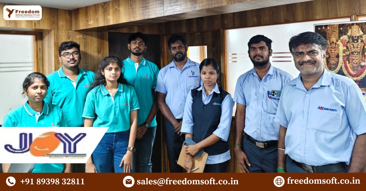 erp_freedom's tweet photo. Kick-off Meeting with Joy Rubber Products 🤝

Looking forward to a successful partnership and achieving great results together!

📞 Get started today: +91 89398 32811 / 80969 00900
📩 Email: sales@freedomsoft.co.in
https://t.co/WWfHEZXo40

#freedomsoftwaresolutions #FreedomERP https://t.co/CrpI4HHV4V