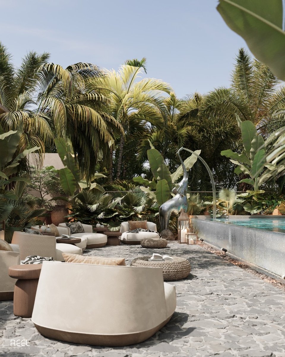 ReelStudioDes's tweet photo. Where Architecture Meets Tropical 
Designed by Reel studio

A curated landscape blending natural textures, layered greenery, and soft ambient lighting to create a seamless indoor-outdoor retreat.
Designed to enhance relaxation, spatial flow, and a refined resort-like experience. https://t.co/5biXNP2mvp